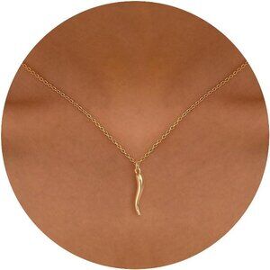 Dainty Gold Necklace Brass 16.5+2in Pendant Jewelry for Women Gift